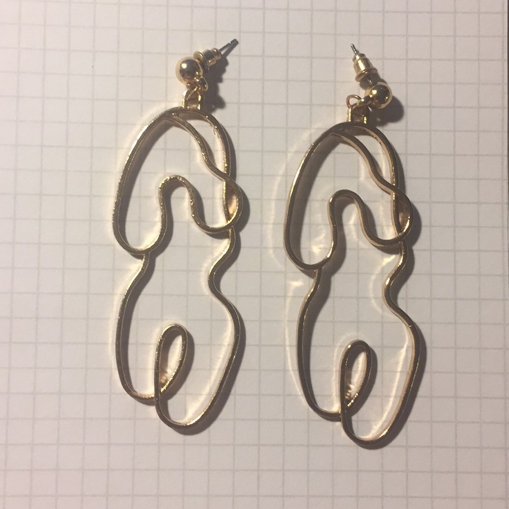 Picasso like abstract female body earrings